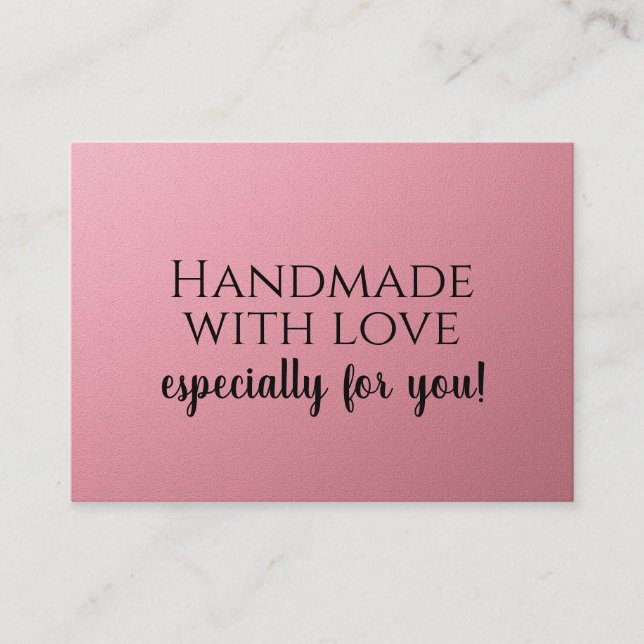 Handmade With Love | Custom Logo Black & pink Bus Business Card (Front)