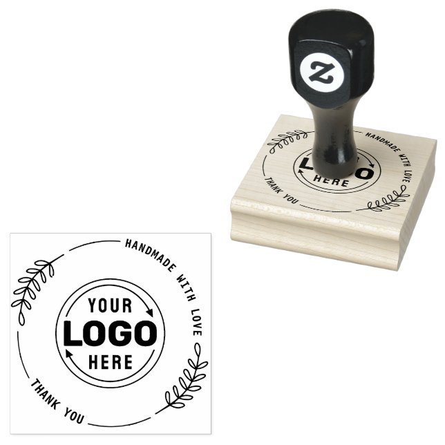 Handmade with Love Custom Logo Rubber Stamp (Stamped)