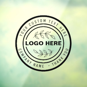 handmade with love custom logo shop sign leaf