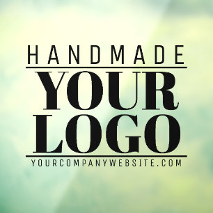 handmade with love custom logo shop sign leaf
