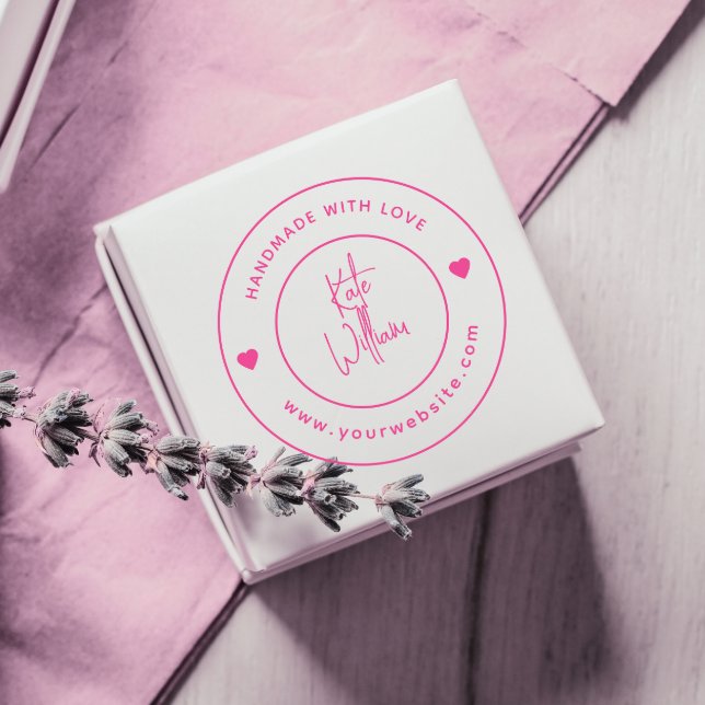 Handmade With Love | Custom Name website Self-inking Stamp (Creator Uploaded)