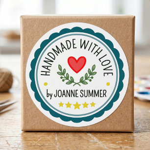 Handmade With Love - Customizable Brand Packaging Classic Round Sticker
