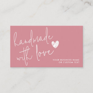 Handmade with Love Dusty Pink Heart Jewellery Care Enclosure Card
