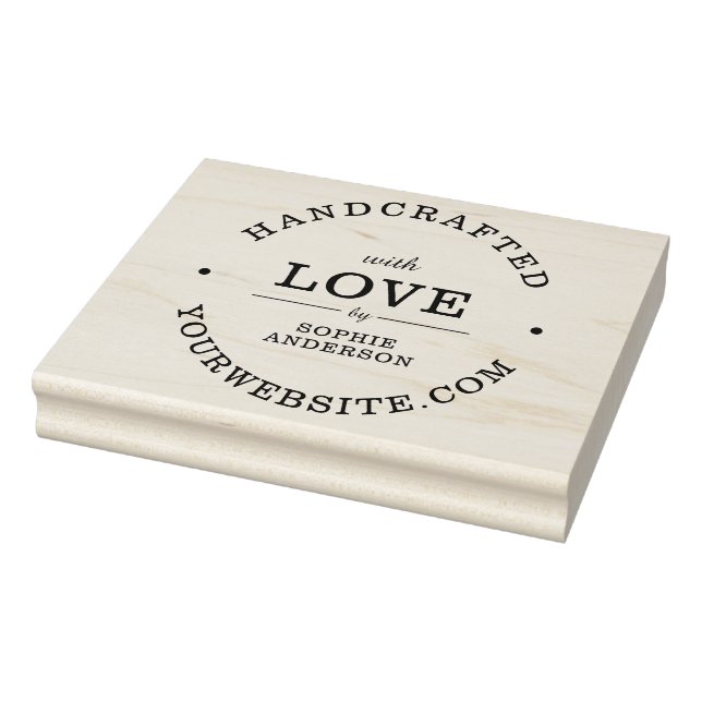 Handmade with Love | Elegant Custom Name Crafting Rubber Stamp (Stamp)