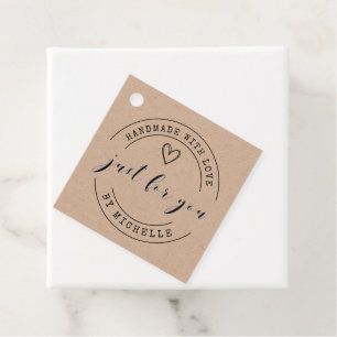 Handmade With Love Elegant Script Favour Tags