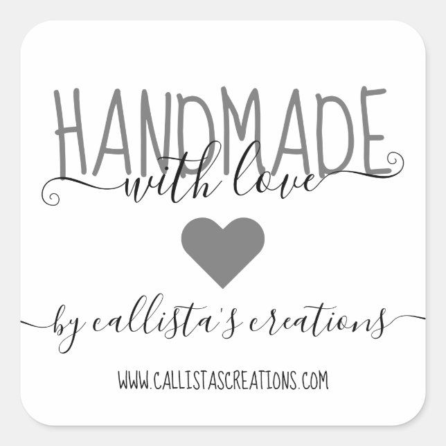 Handmade With Love Etsy Home Crafter Art Fair Square Sticker (Front)