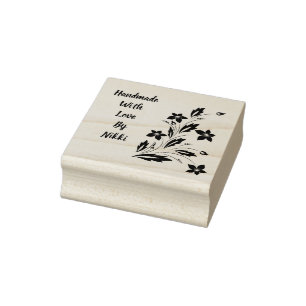 Handmade with love floral stamp