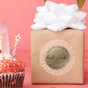 Handmade With Love gold sun circle Sticker