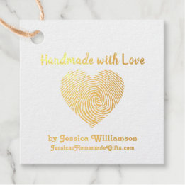 Handmade with Love Heart Name Personalized Favour Tags