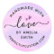 Handmade with love heart name URL pink purple