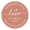 Handmade with love heart name URL terracotta brown