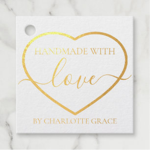 Handmade With Love Heart Personalized Favour Tags