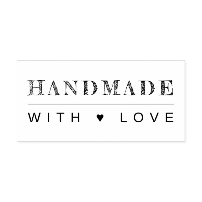 Handmade With Love Heart Rubber Stamp (Imprint)