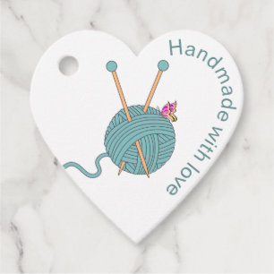 Handmade with Love - Heart Shaped Yarn & Butterfly Favour Tags