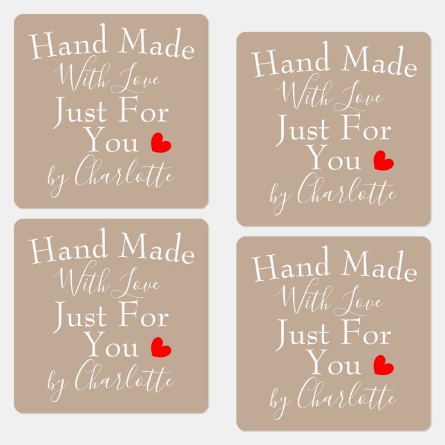 Handmade With Love Just For You Personalized Label (Group)