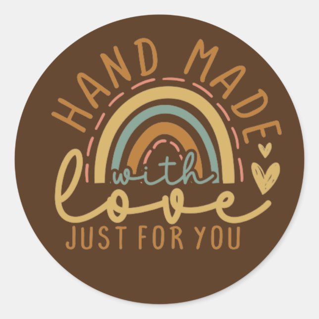 Handmade With Love Just For You Stickers (Front)
