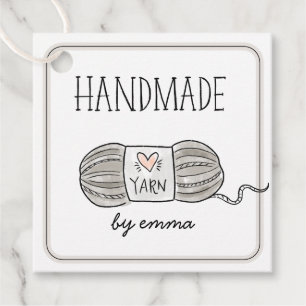 Handmade with Love Knitting Yarn Thank You Favour Tags