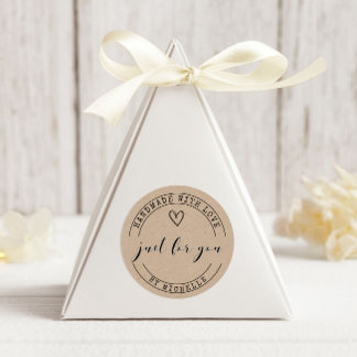 Handmade With Love Kraft Personalized Sticker