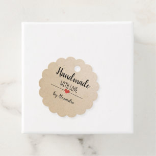 Handmade with love kraft script   favour tags