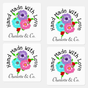 Handmade With Love Lady Bug Floral Personalized