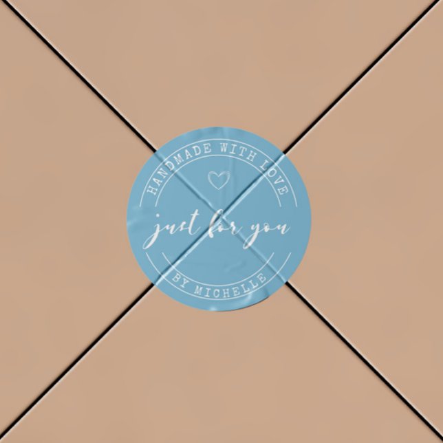 Handmade With Love Light Blue Personalized Sticker (Creator Uploaded)