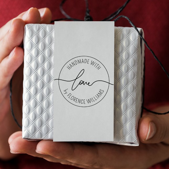 Handmade With Love | Modern Minimalist Custom Name Self-inking Stamp (Creator Uploaded)
