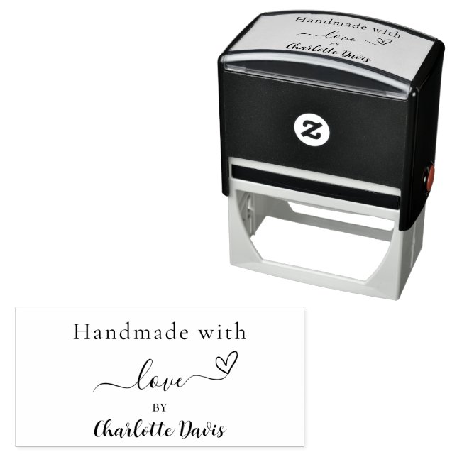 Handmade with love name script self-inking stamp (In Situ)