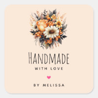 Handmade with Love Orange Yellow Flower Bouquet