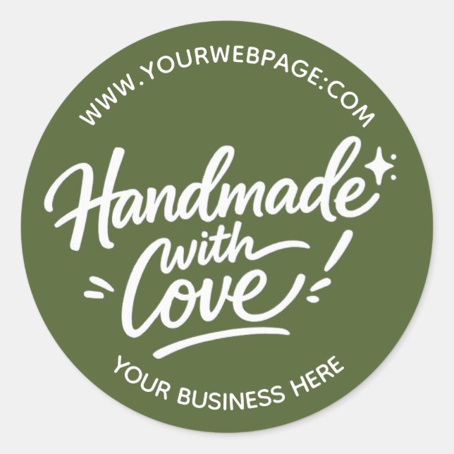 Handmade With Love Packaging Sticker (Front)