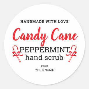 Handmade With Love Peppermint Sugar Scrub Editable Classic Round Sticker