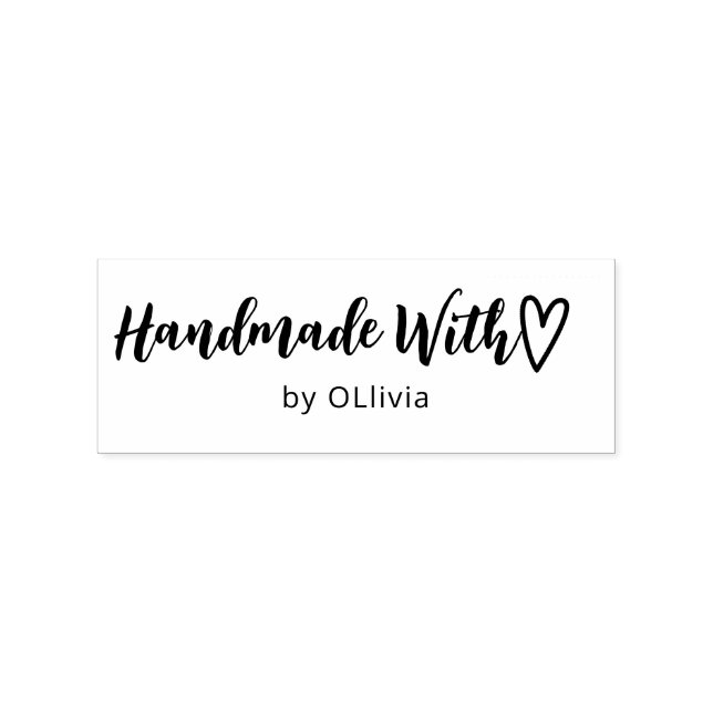 Handmade With Love Personalised Rubber Stamp (Imprint)