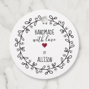 #Handmade with Love Personalized Artisan / Crafts Favour Tags