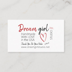 Handmade With Love Personalized Business Card