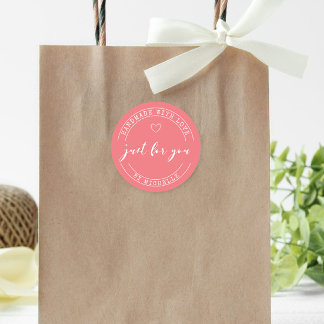 Handmade With Love Personalized Monogram Sticker
