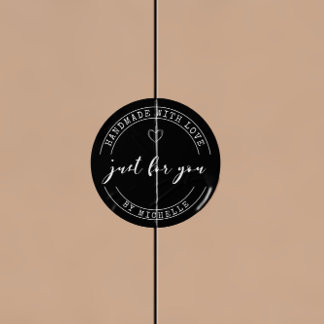 Handmade With Love Personalized Monogram Sticker