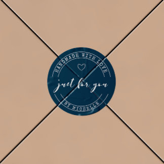 Handmade With Love Personalized Monogram Sticker