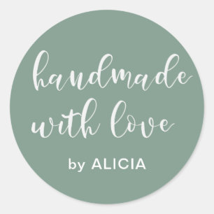 Handmade with love   Personalized Pastel Sticker