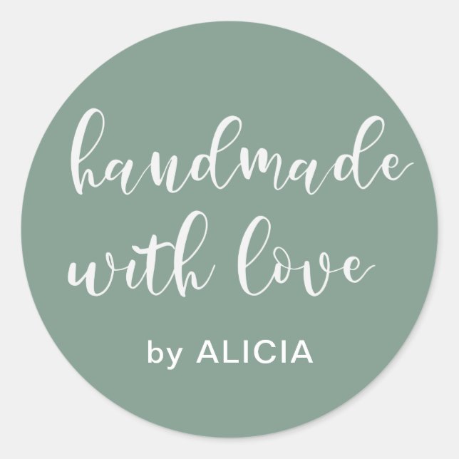 Handmade with love | Personalized Pastel Sticker (Front)