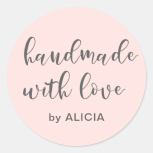 Handmade with love   Personalized Pastel Sticker