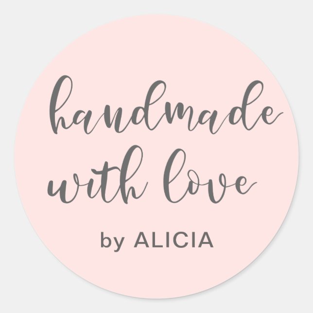 Handmade with love | Personalized Pastel Sticker (Front)