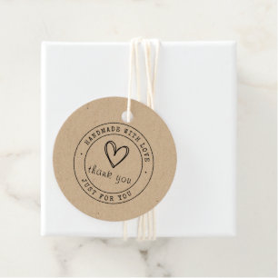 Handmade With Love Personalized Products Tags