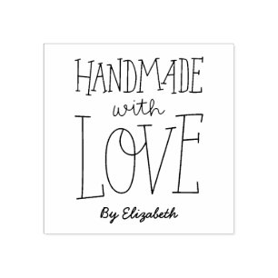 Handmade With Love Personalized Rubber Stamp