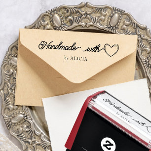 Handmade With Love Personalized Rubber Stamp