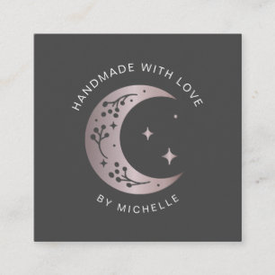 handmade with love pink moon thank you card