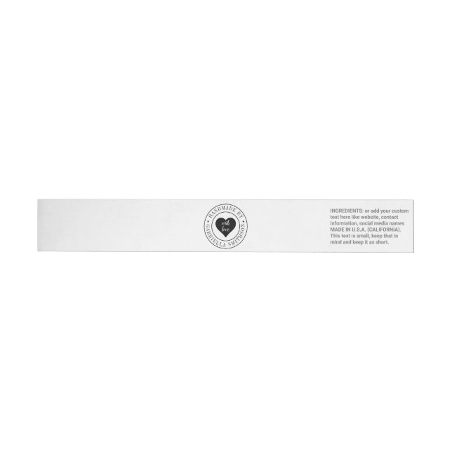 Handmade with Love Product Band Wrap Label (Individual)