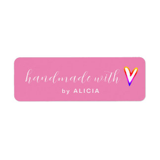 Handmade with Love  product Pastel Monogram Label