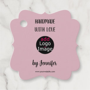 Handmade With Love Professional Custom Pink Favour Tags