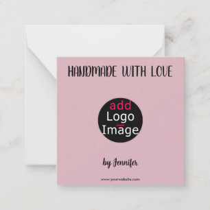 Handmade With Love Professional Customizable Pink Card