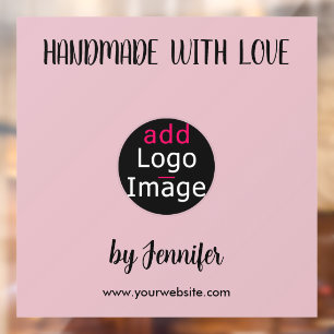 Handmade With Love Professional Customizable Pink Window Cling