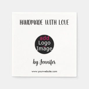 Handmade With Love Professional Customizable White Napkin